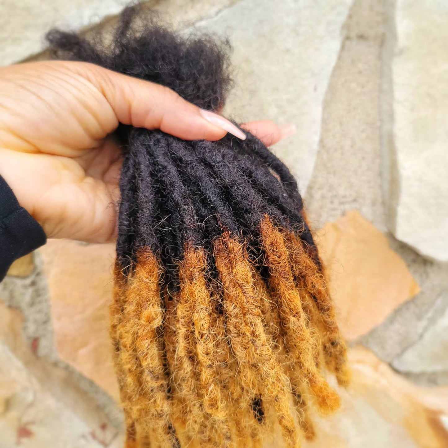 Interloc Dreadloc Extensions 100% Human Hair Interlocked locs 10 locs Per Bundle Textured Honey Blonde Tips