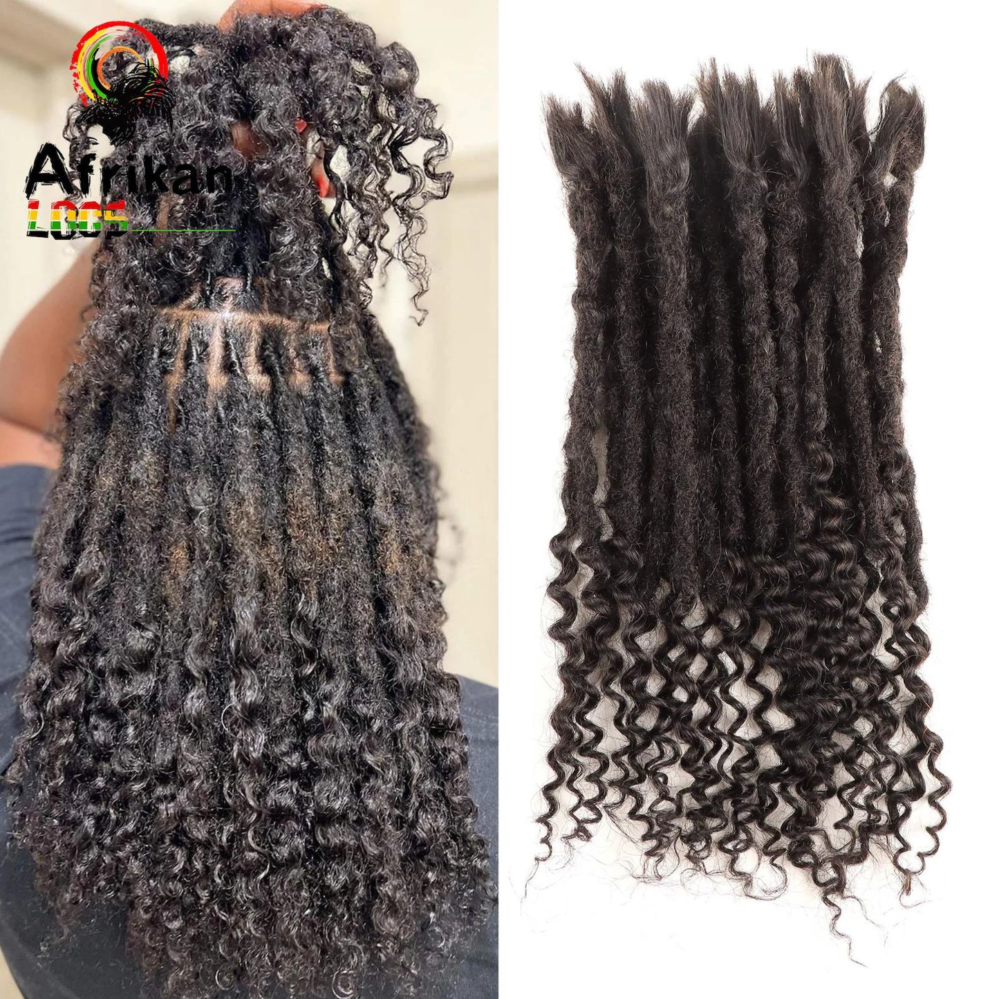 Mermaid Loc Extensions With Curly Tips Lisa Bonnet loc Extensions 100% Human Hair Loc Extensions 10 Locs Per Bundle Temporary/Permanent locs