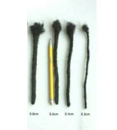 Textured Coil Tip Human Dreadlock Extensions 10 locks Per Bundle