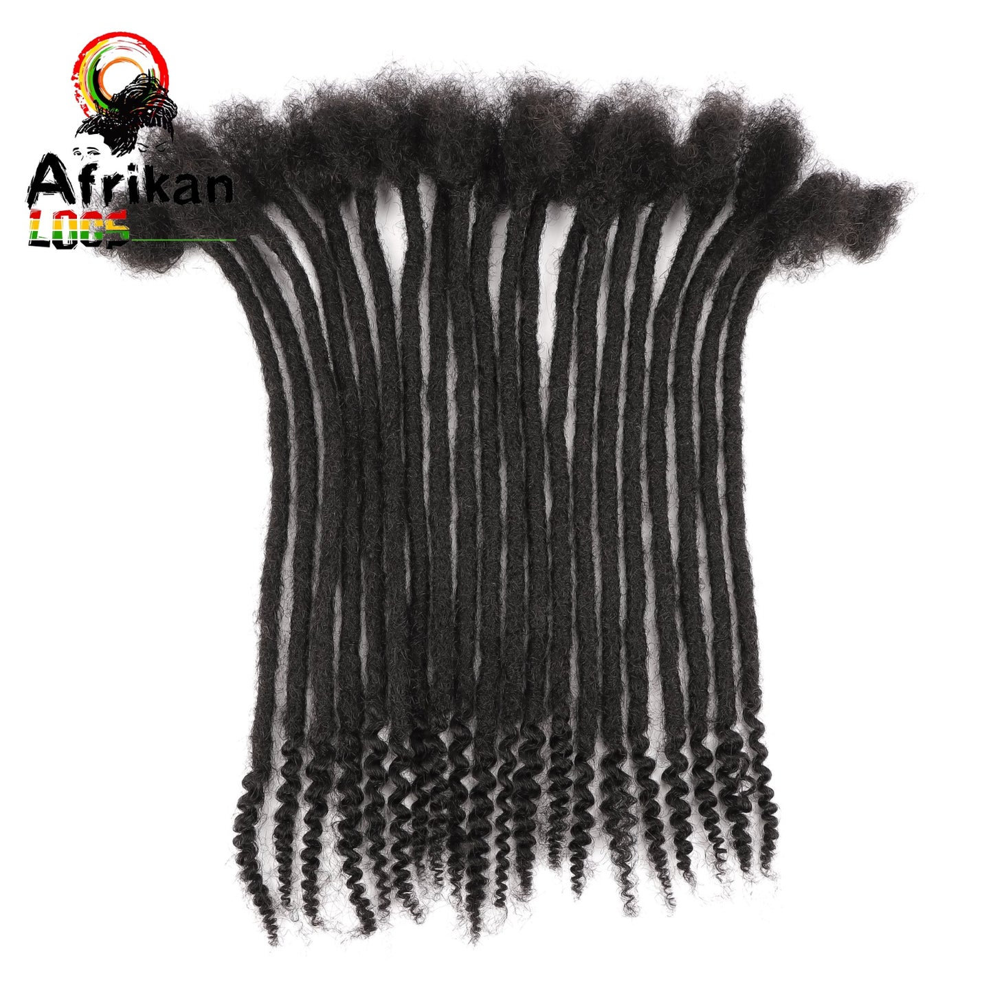 100% Godess Curly Tips Dreadloc Extensions Human Hair Dreadlocs 70 Locs Per Bundle Natural Textured Coil Tip Loc Extensions