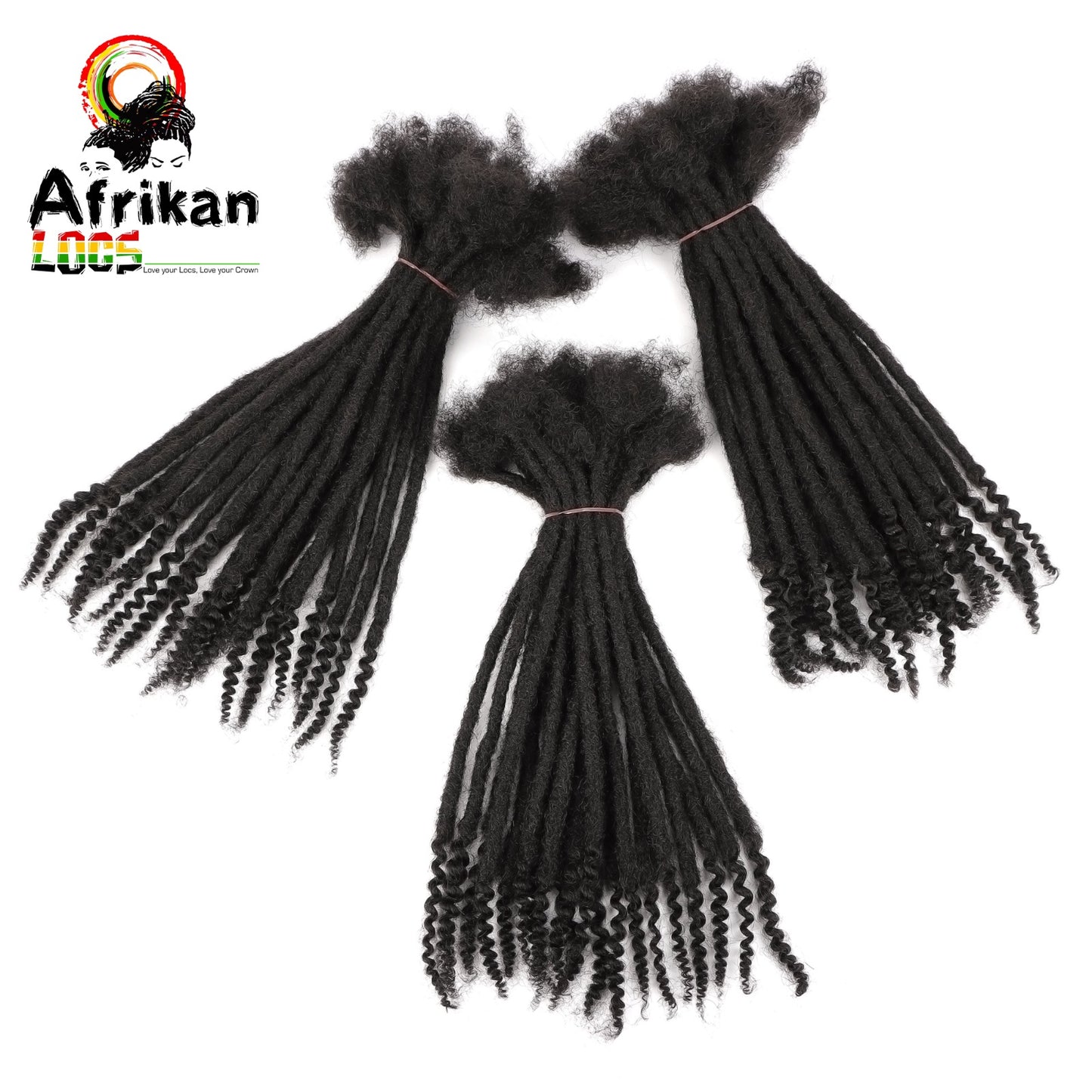 100% Godess Curly Tips Dreadloc Extensions Human Hair Dreadlocs 70 Locs Per Bundle Natural Textured Coil Tip Loc Extensions