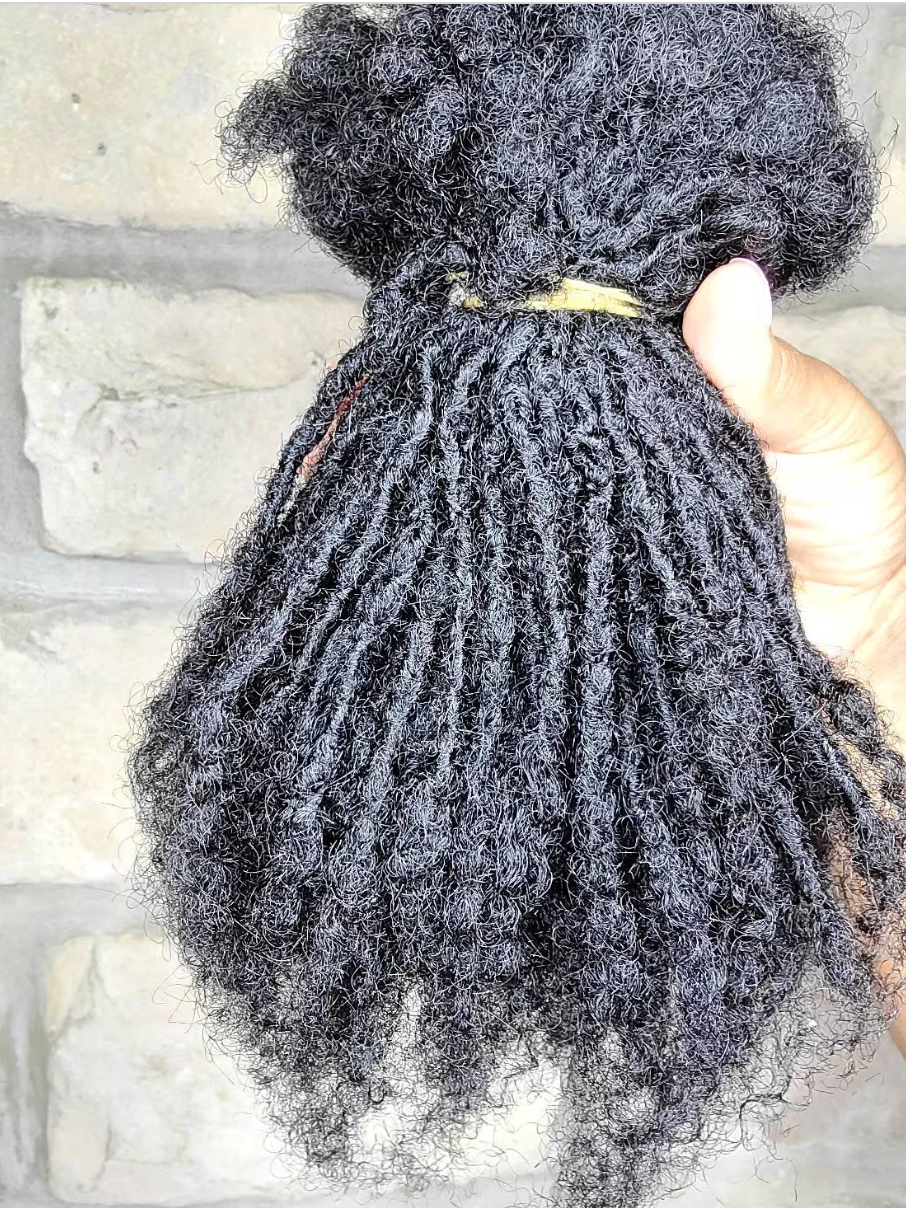 Interloc Curly Tips  Dreadloc Extensions 100% Human Hair Interlocked locs Natural Looking Locs 10 locs Per Bundle