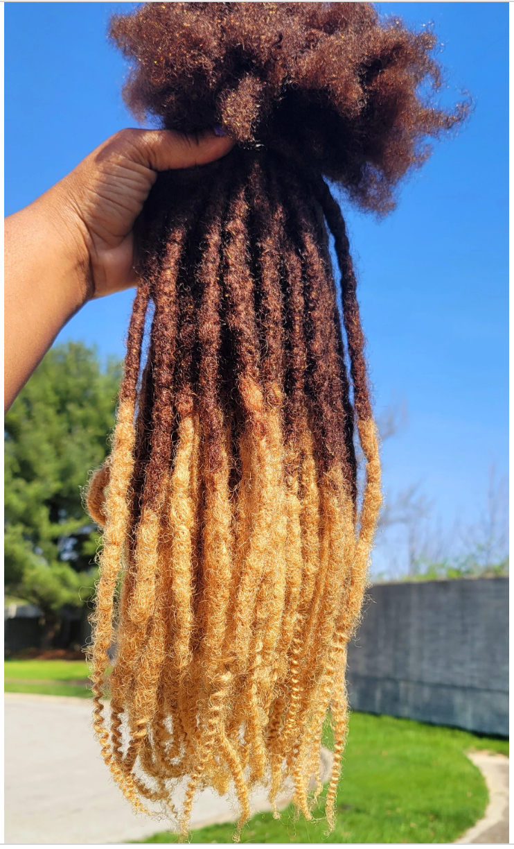 Interloc Curly Tips  Dreadloc Extensions 100% Human Hair Interlocked locs Natural Looking Locs 10 locs Per Bundle