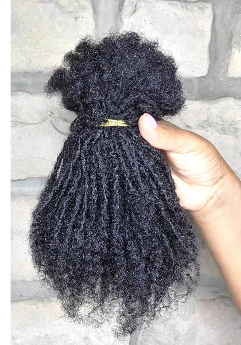 Interloc Curly Tips  Dreadloc Extensions 100% Human Hair Interlocked locs Natural Looking Locs 10 locs Per Bundle