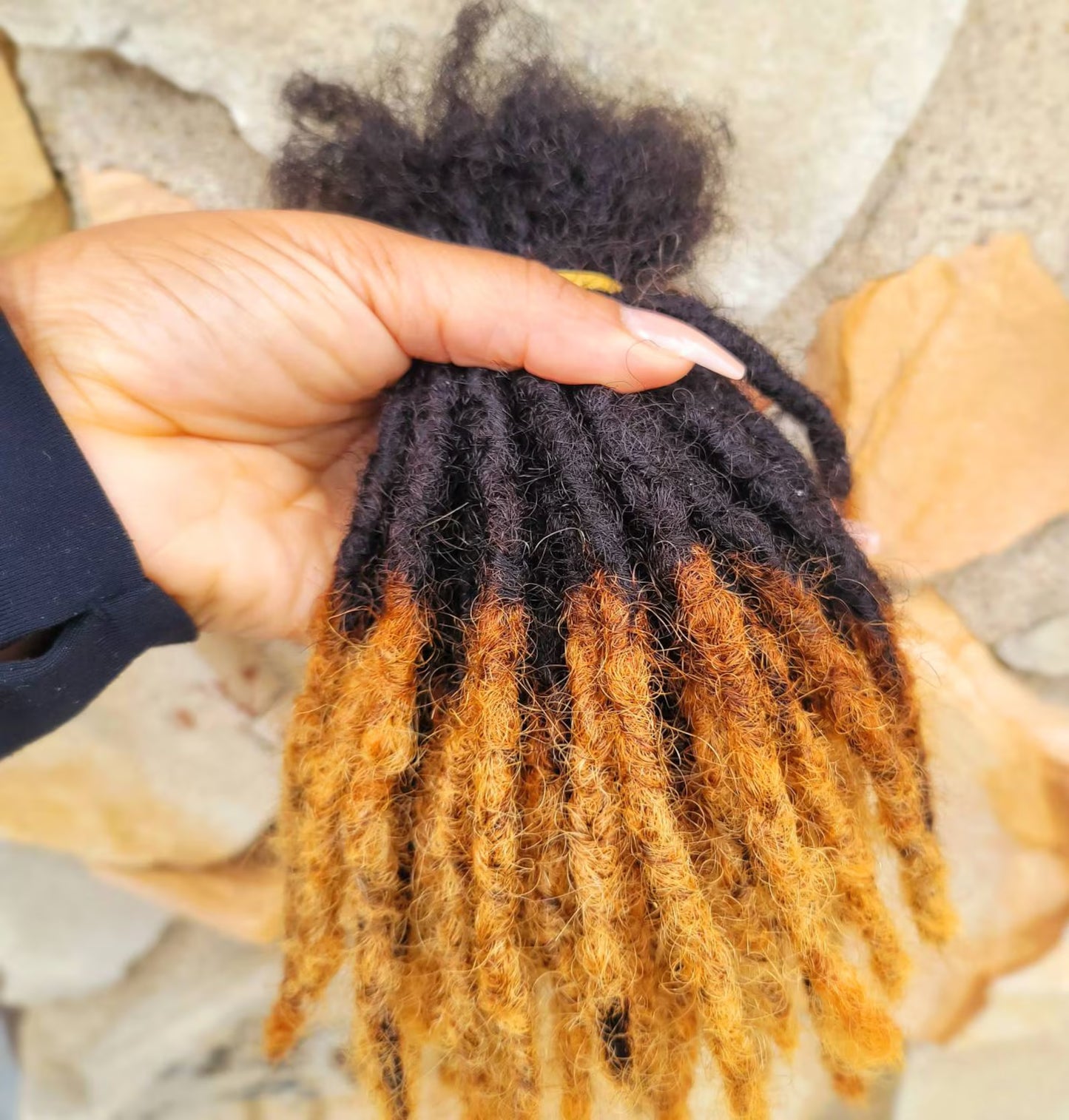 Interloc Dreadloc Extensions 100% Human Hair Interlocked locs 10 locs Per Bundle Textured Honey Blonde Tips