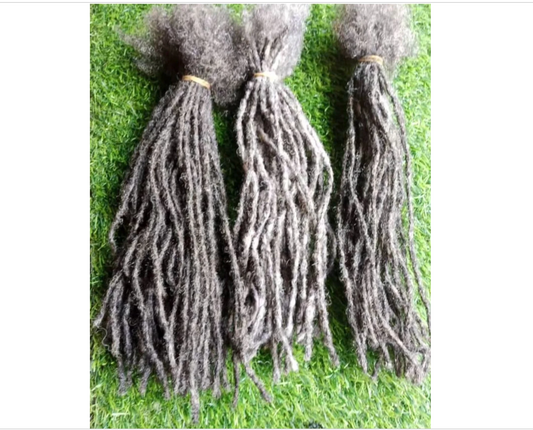 Microloc extensions Salt And Pepper loc Extensions Size 0.2cm  100% Human hair 10 Locs Per Bundle