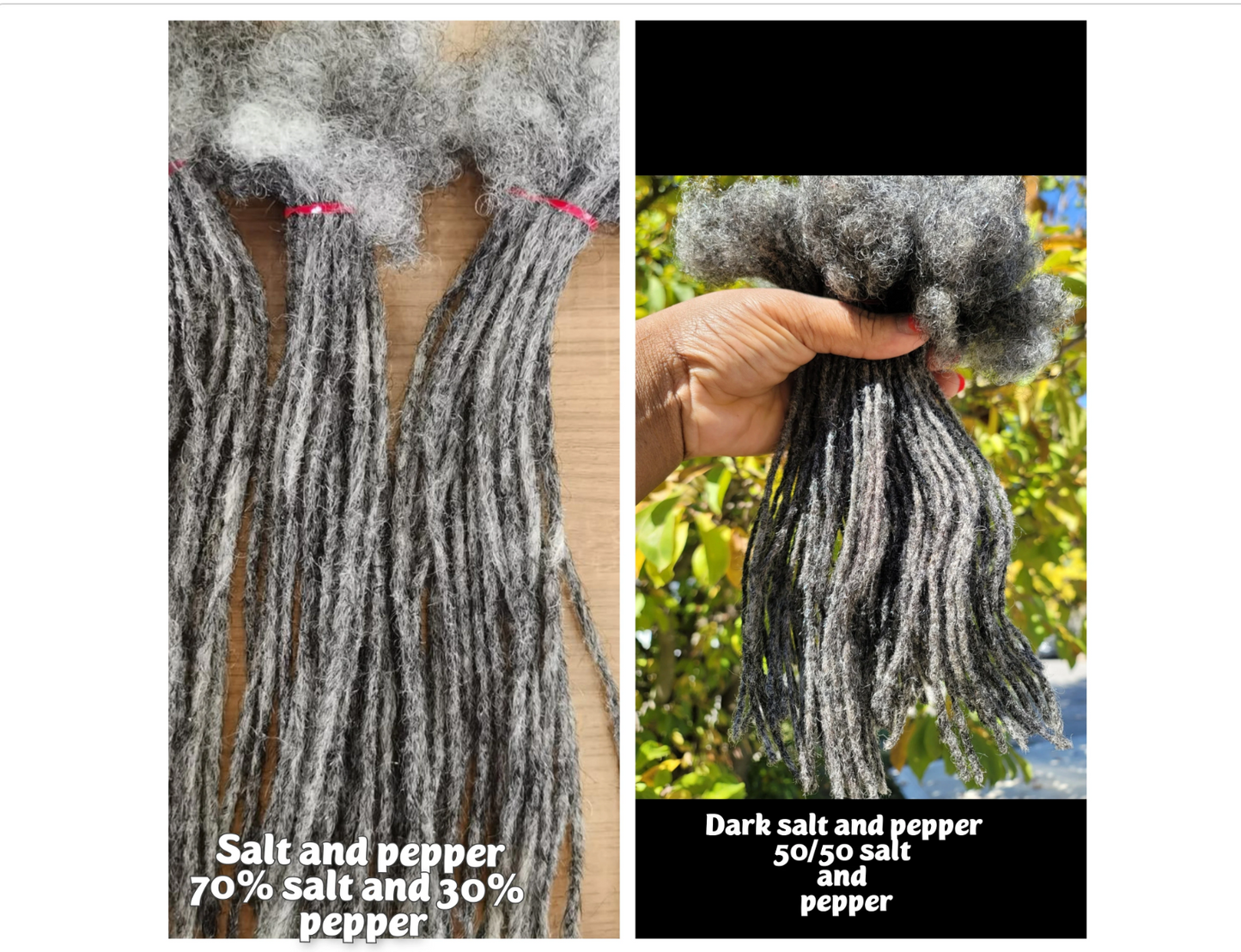 Microloc extensions Salt And Pepper loc Extensions Size 0.2cm  100% Human hair 10 Locs Per Bundle