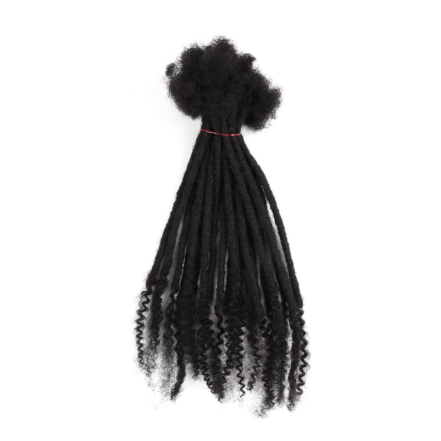 100% Godess Curly Tips Dreadloc Extensions Human Hair Dreadlocs 10 Locs Per Bundle Natural Textured Coil Tip Loc Extensions